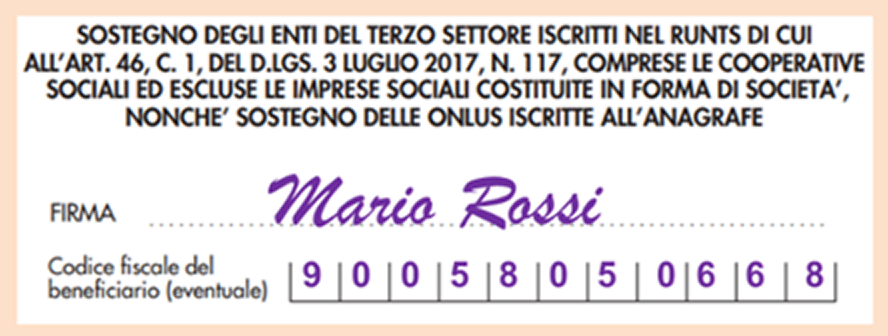 Esempio modulo 5x1000